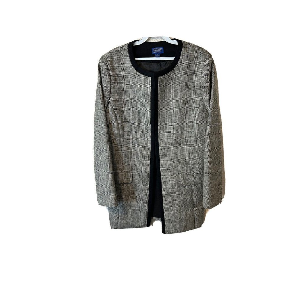 Pendleton Virgin Wool Houndstooth Equestrian Over… - image 1